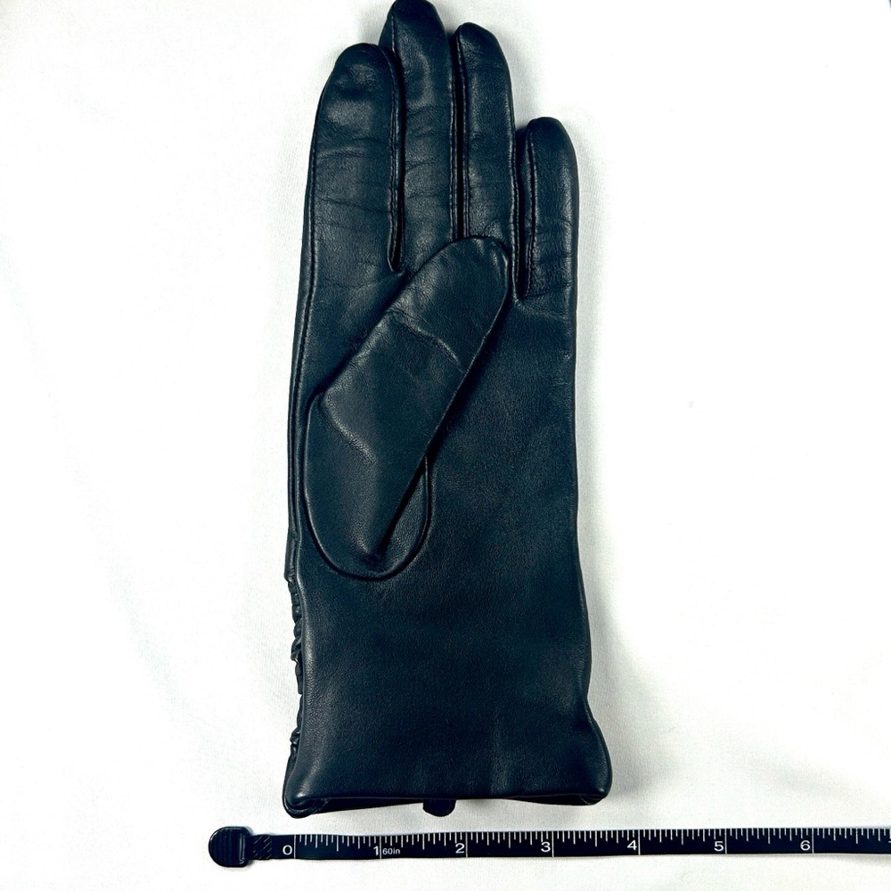 Charter Club Women’s Black Leather Gloves 6.5 | Cashmere Lined | Never Worn - Picture 7 of 7